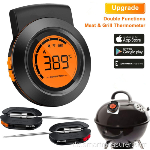 NEUES Smart Wireless Blue Tooth BBQ-Thermometer zum Grillen von Grillrauchern mit zwei Sonden